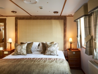 The Isle of Arran Suite cabin on the Hebridean Princess cruise ship of Hebridean Island Cruises