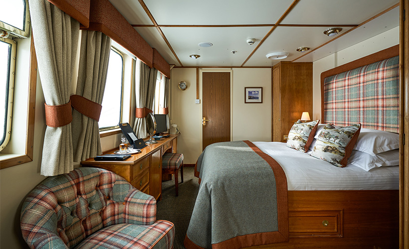 The Isle of Barra cabin on the Hebridean Princess cruise ship of Hebridean Island Cruises